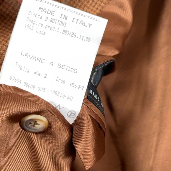 NH 1888 Italy Houndstooth Check 100% Wool Blazer 3 Button Men's Size 41R - Picture 9 of 12